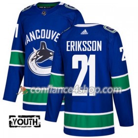 Adidas Maillot de Hockey Vancouver Canucks Loui Eriksson 21 2017-2018 Bleu Authentic - Enfant